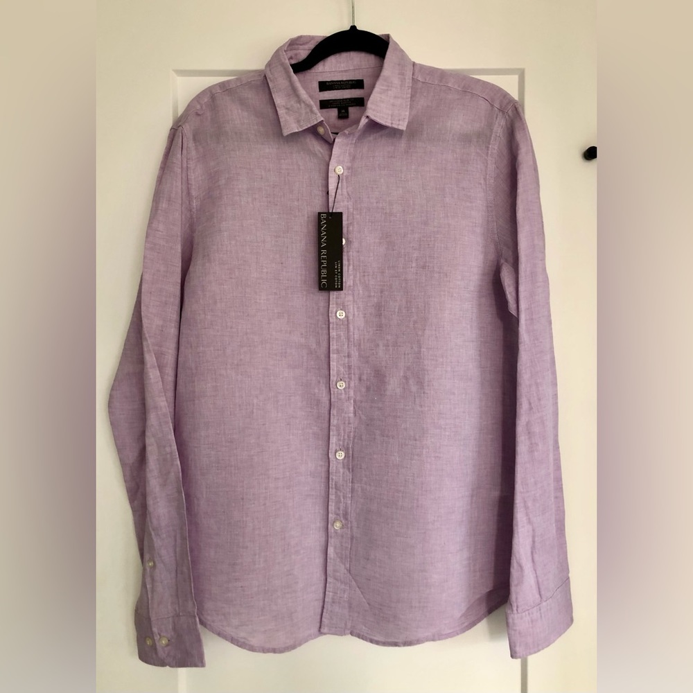 NWT Banana Republic Linen Cotton Button Down Shirt